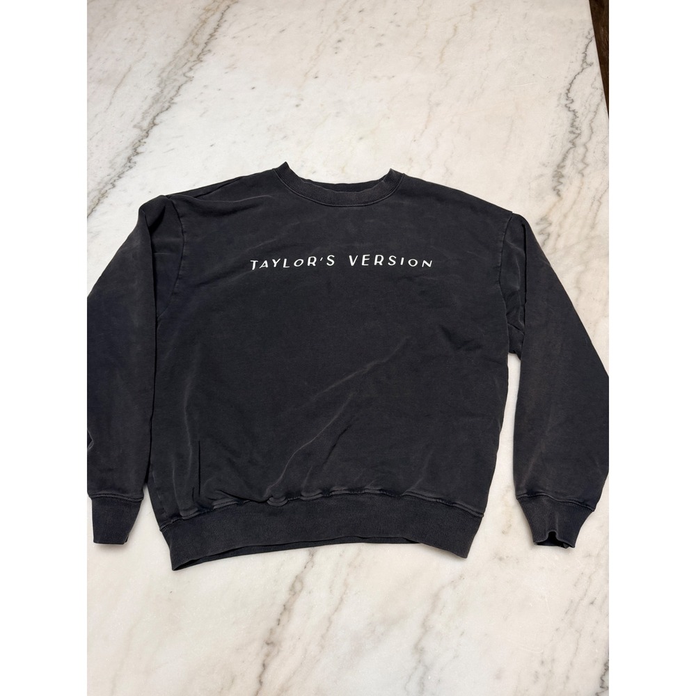 OFFLINE by Aerie Taylor's Version Sweatshirt Washed Black Crewneck Small Swiftie
